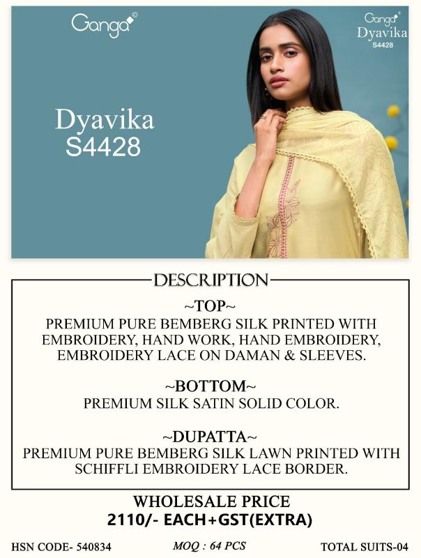 Ganga dyavika 4428 wholesale dealers of dress materials in mumbai